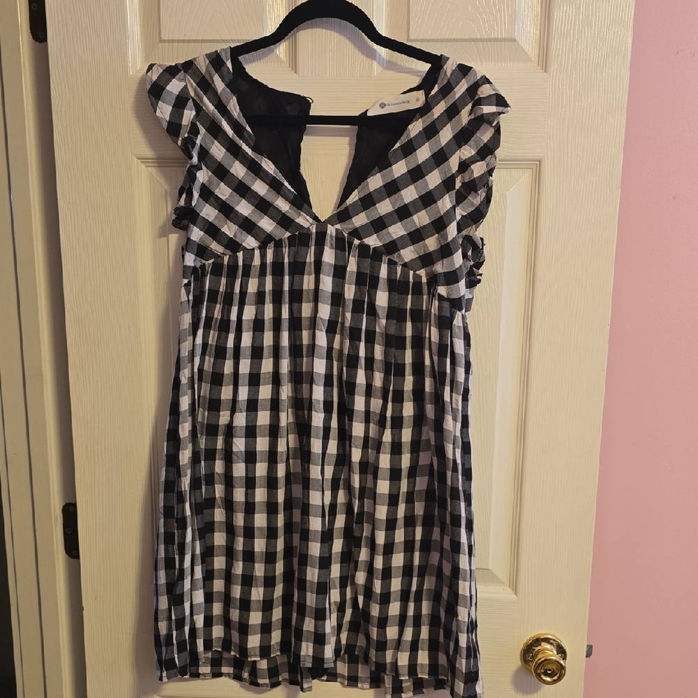 The Impeccable Pig Monochrome Plaid Dress
